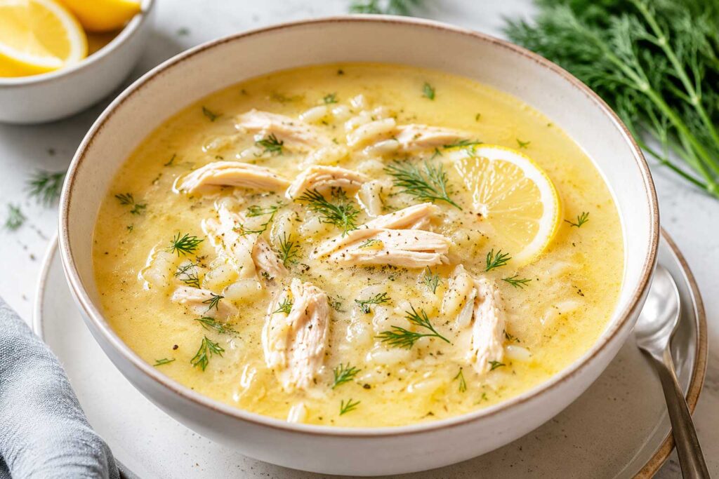 Healthy Mediterranean chicken soup recipe