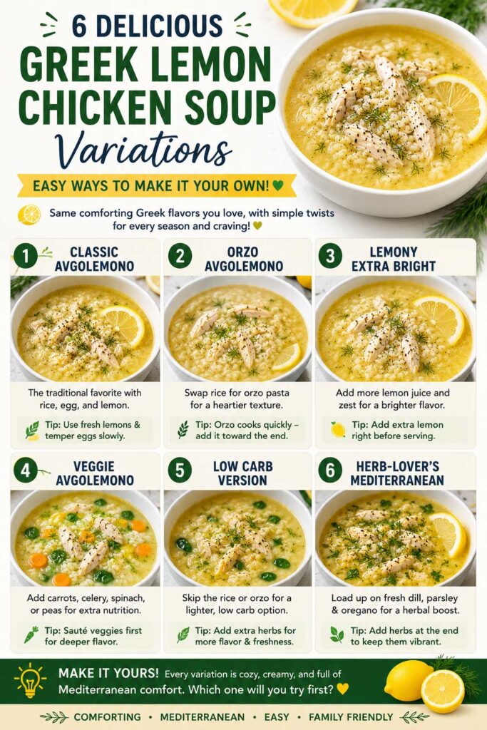 creamy Greek chicken soup recipe variations