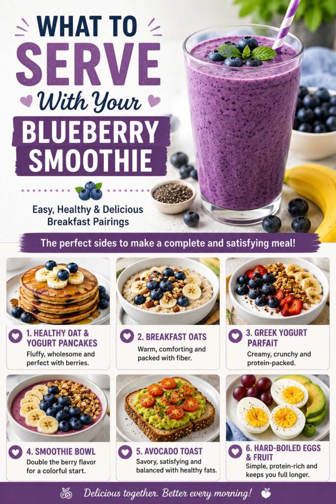 Breakfast Ideas To Serve with healthy blueberry smoothie