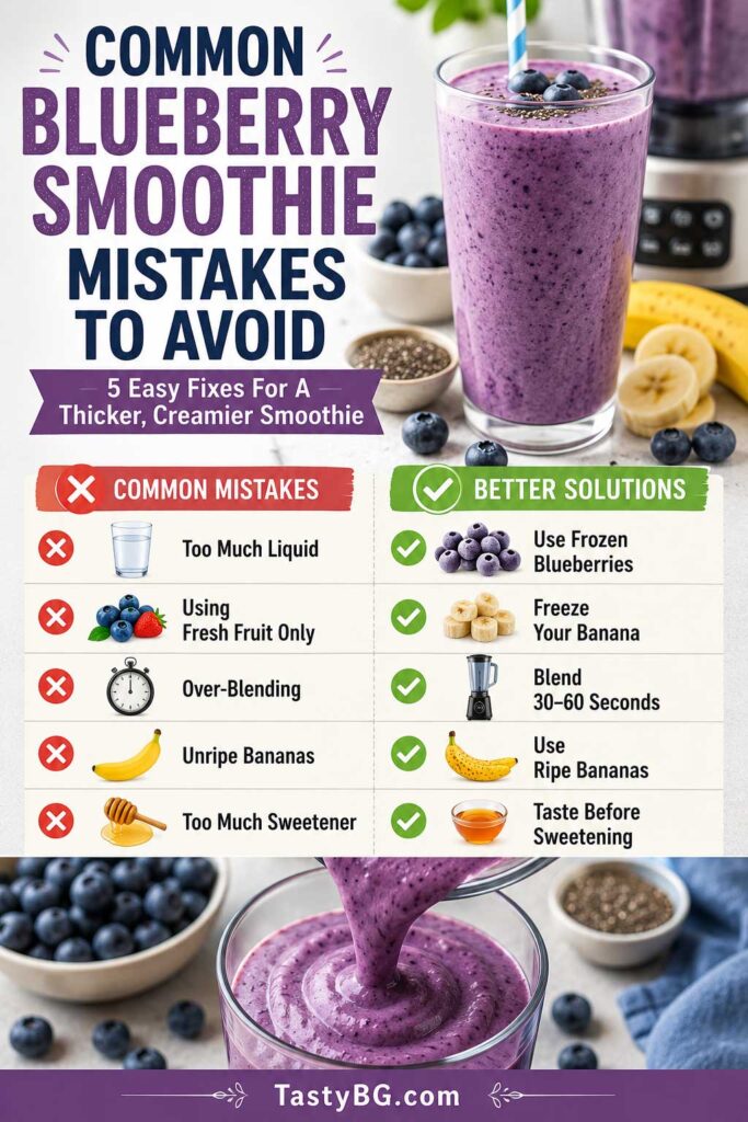 Common blueberry smoothie recipe mistakes and fixes