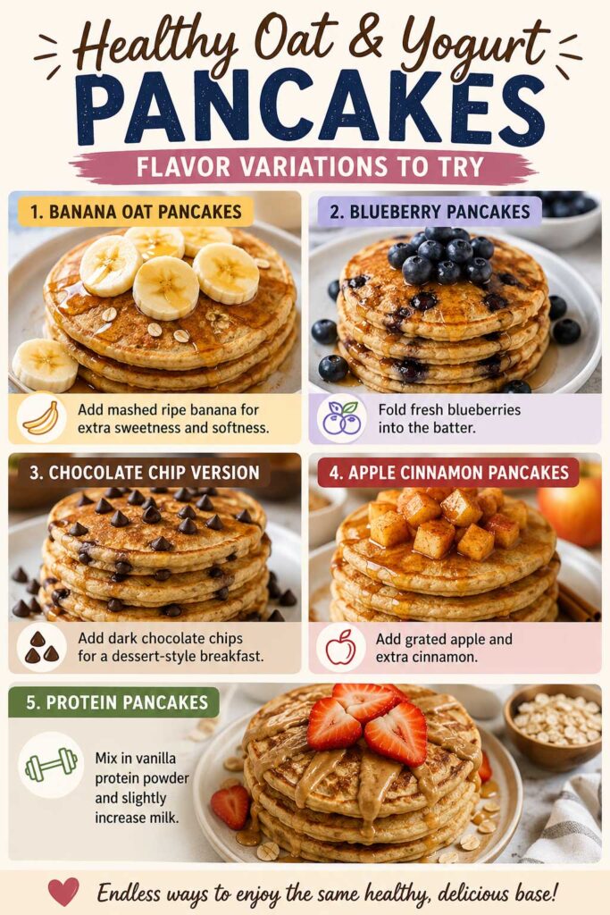 Flavor Variations to Try healthy oat and yogurt pancakes