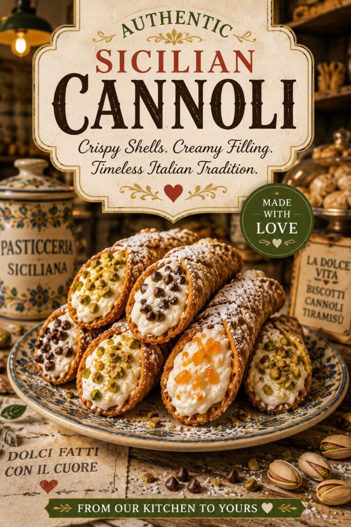 Italian cannoli authentic Sicilian dessert