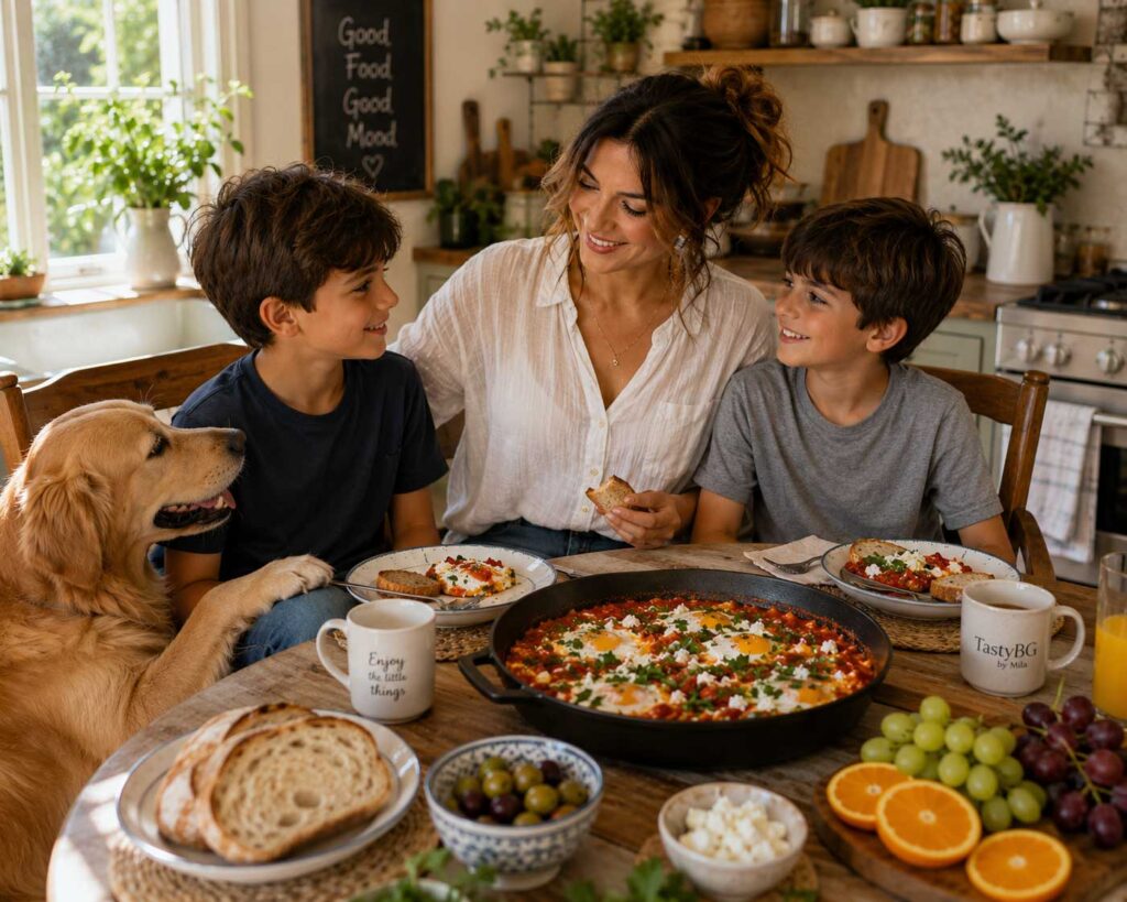 One-Pan Mediterranean Breakfast shakshuka with feta