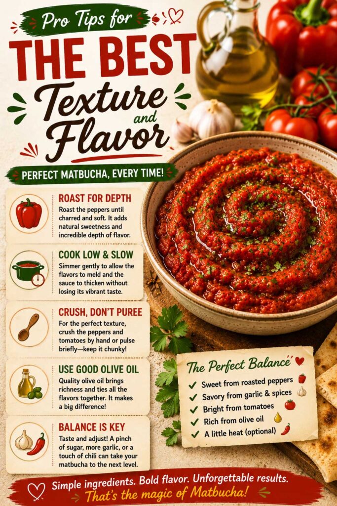 Perfect matbucha tips and flavors