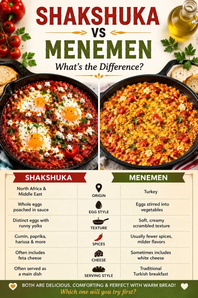 Shakshuka vs Menemen comparison