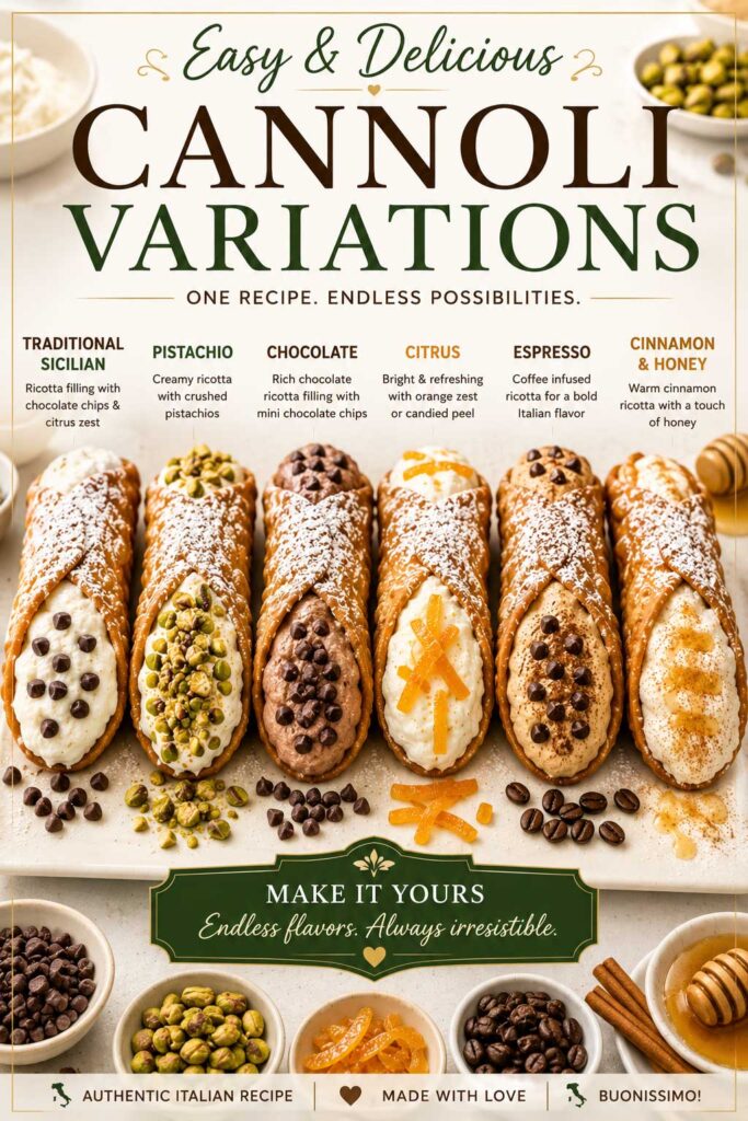 Variations of delicious cannoli recipes