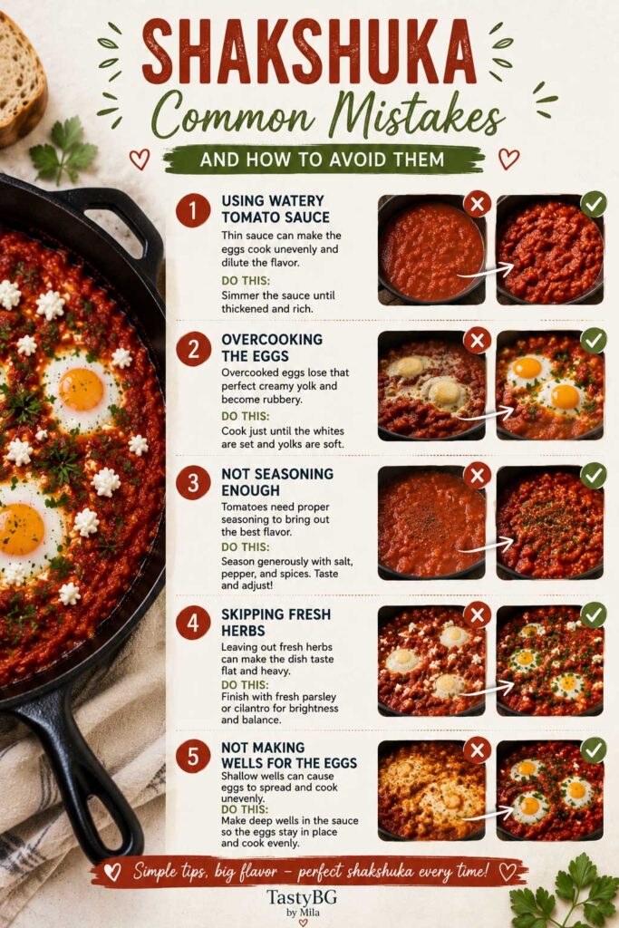 one pan breakfast Shakshuka cooking mistakes and fixes
