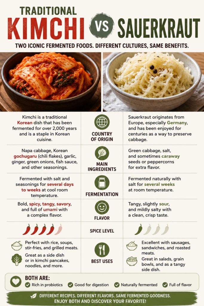 Traditional Kimchi vs Sauerkraut
