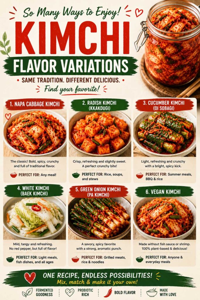 Varieties of kimchi recipes for every taste