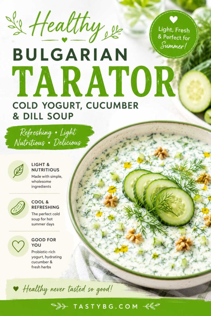 Healthy Bulgarian yogurt soup Tarator