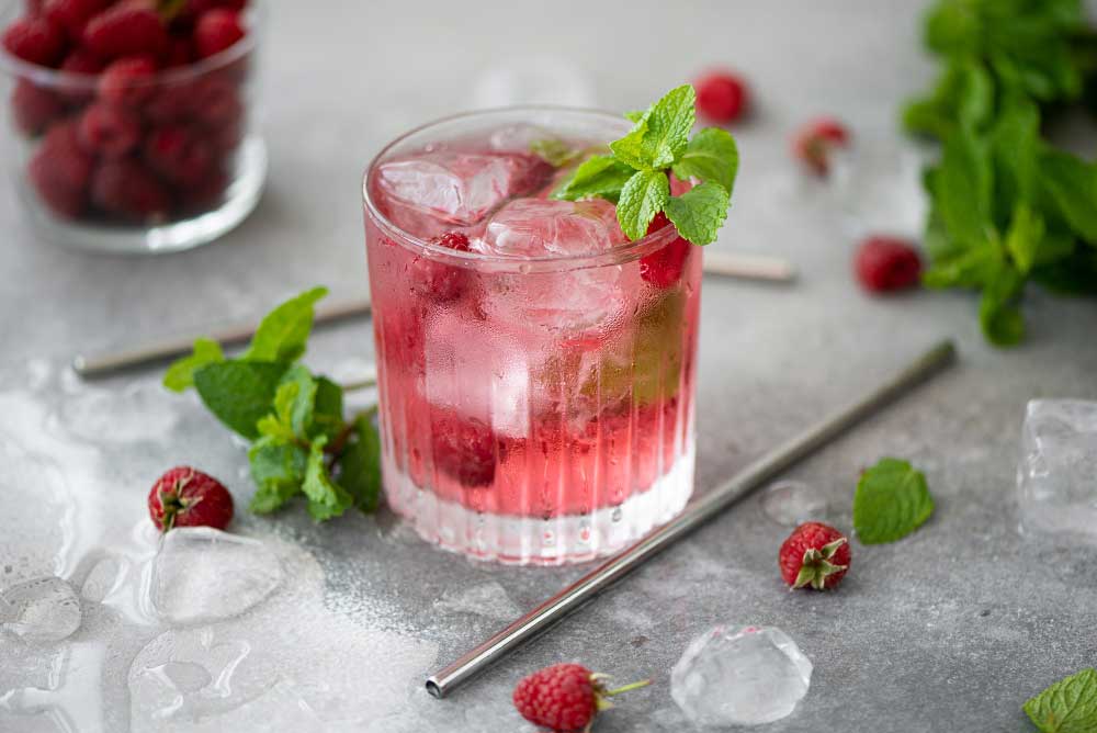 Raspberry Lemonade with Fresh Mint Ingredients