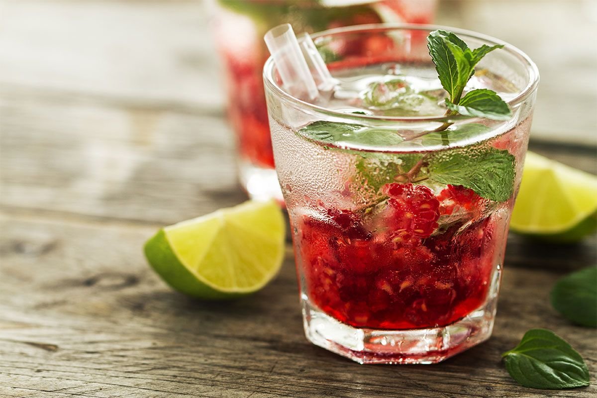 Raspberry Lemonade with Fresh Mint