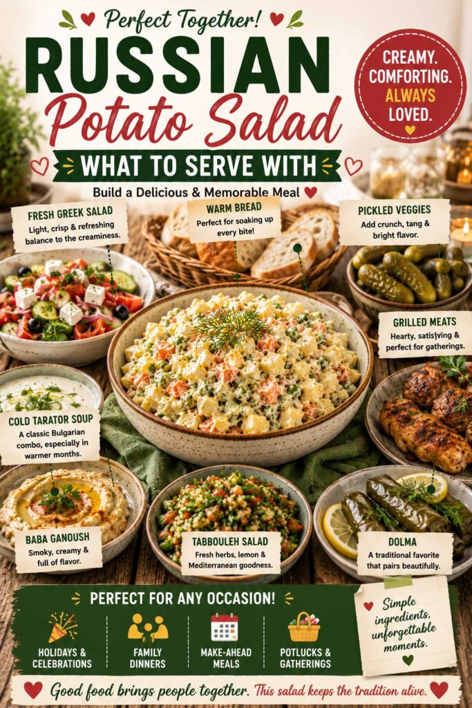Russian potato salad and perfect pairings