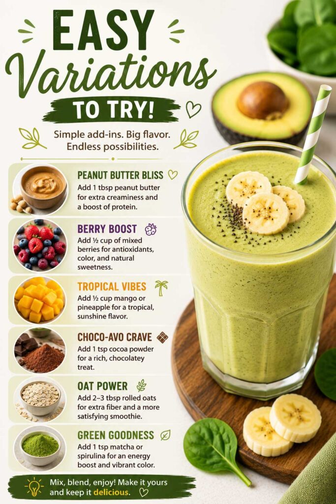 healthy avocado smoothie recipe Variations to Try