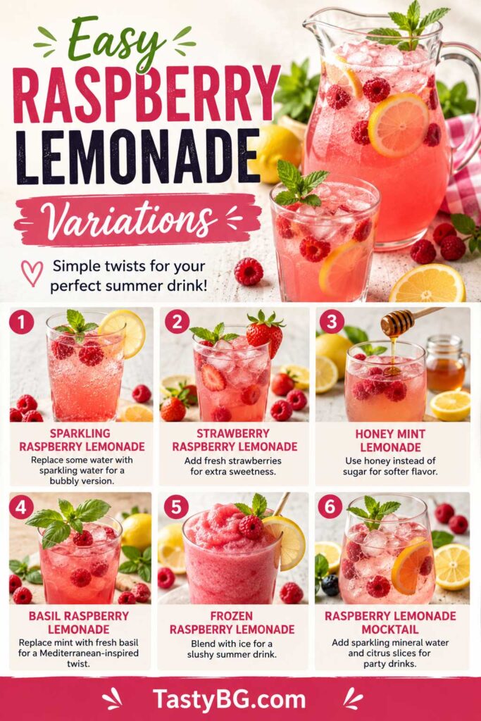 raspberry lemonade with fresh mint lemonade recipe variations guide