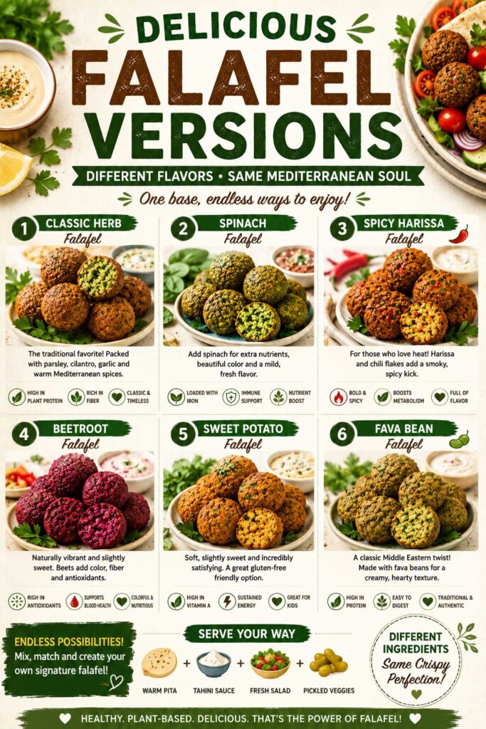 traditional falafel recipe variations Mediterranean flavors