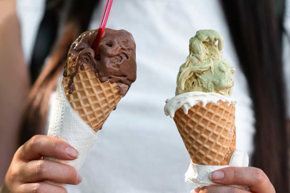 Chocolate Gelato vs Regular Ice Cream
