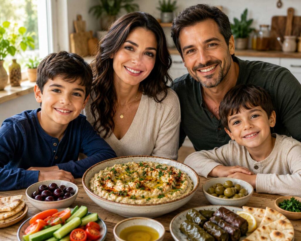 Homemade baba ganoush recipe served with Mediterranean dishes