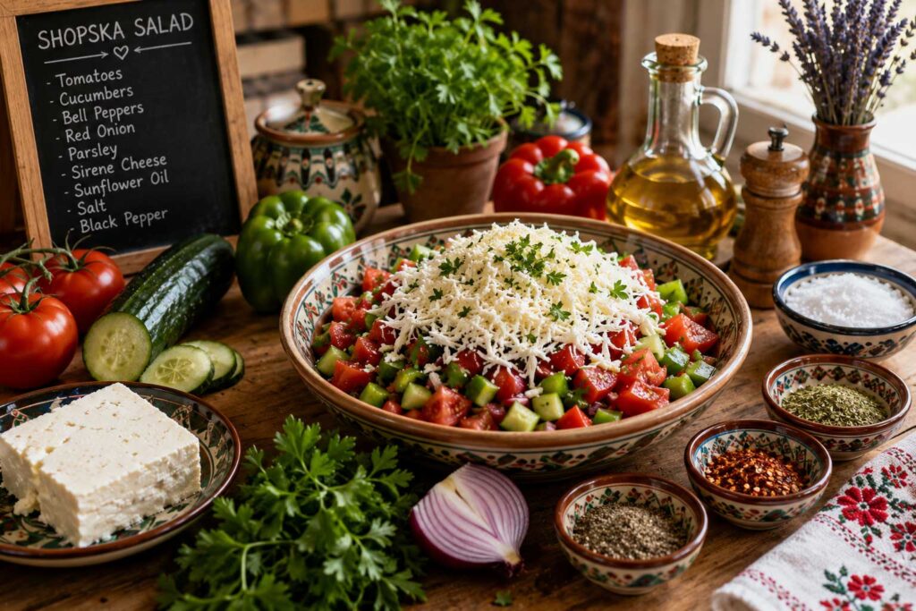 Best Vegetables for Traditional Bulgarian cucumber tomato salad