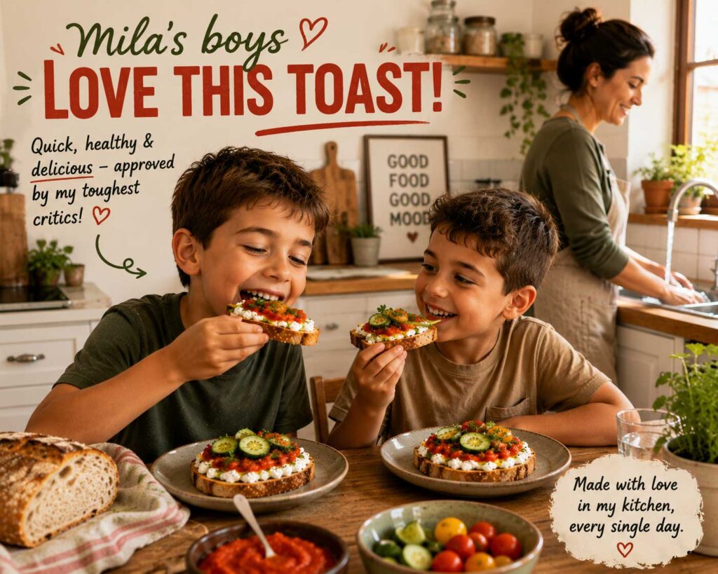 Mediterranean cottage cheese toast recipe with Balkan twist
