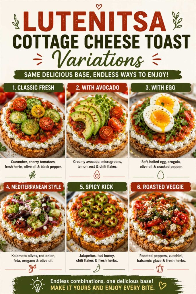 Mediterranean toast variations infographic