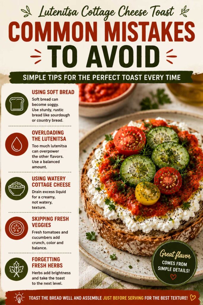 lutenitsa toast recipe mistakes to avoid infographic