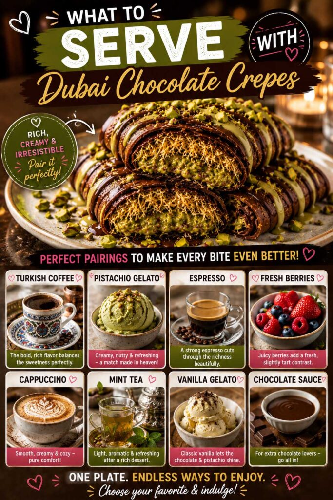 Dubai Chocolate Crepes pairing guide