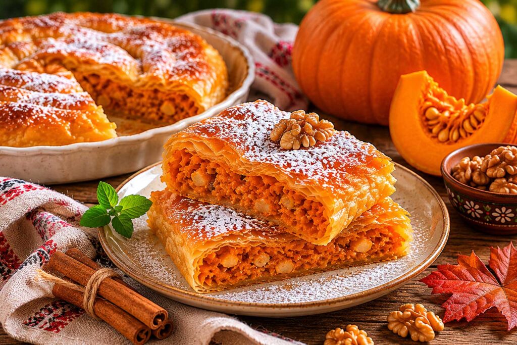 pumpkin and walnut strudel Bulgarian recipe