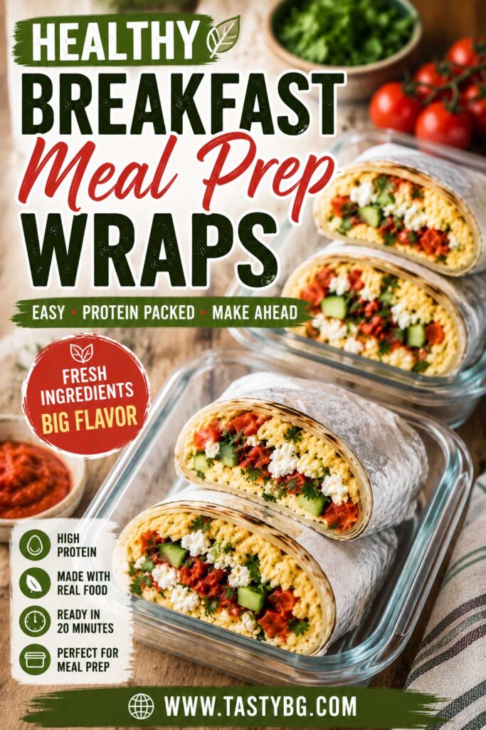 Healthy breakfast wraps meal prep