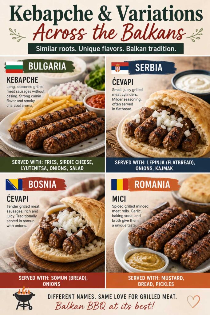 Bulgarian grilled sausage vs Other Balkan versions