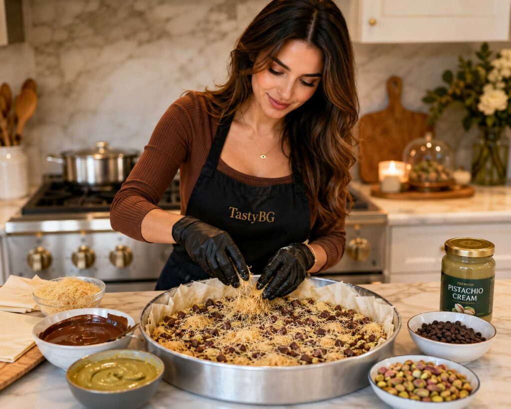How to make Dubai Pistachio Chocolate Banitsa recipe