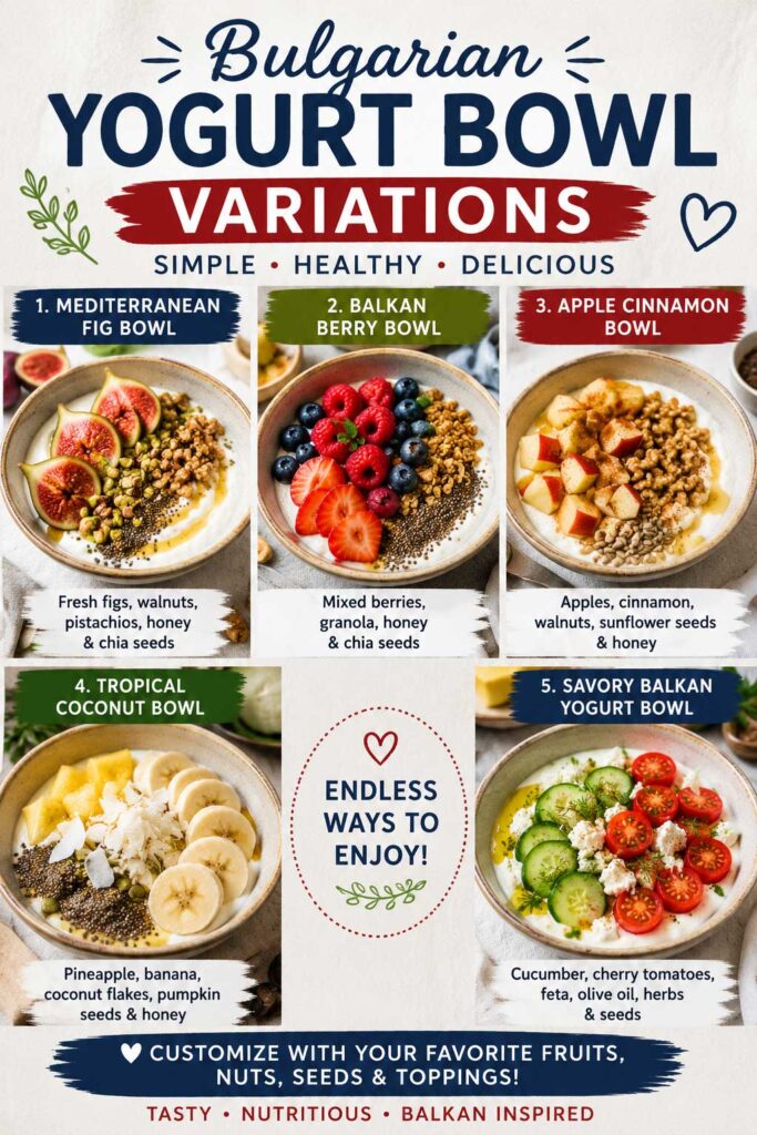 Bulgarian yogurt breakfast variations