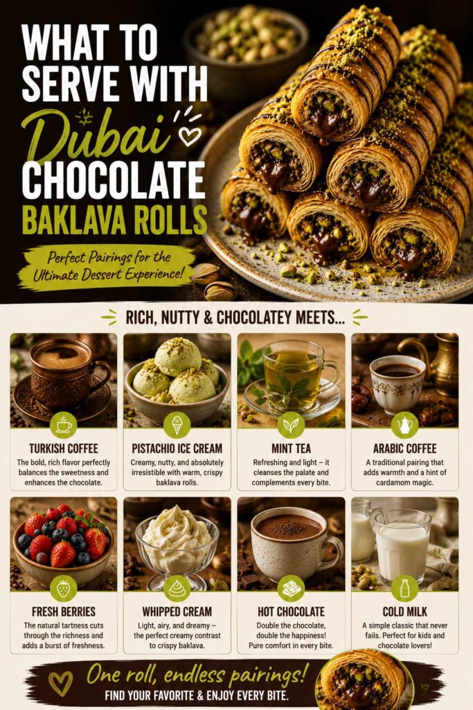 What To Serve With Dubai Chocolate Baklava Rolls