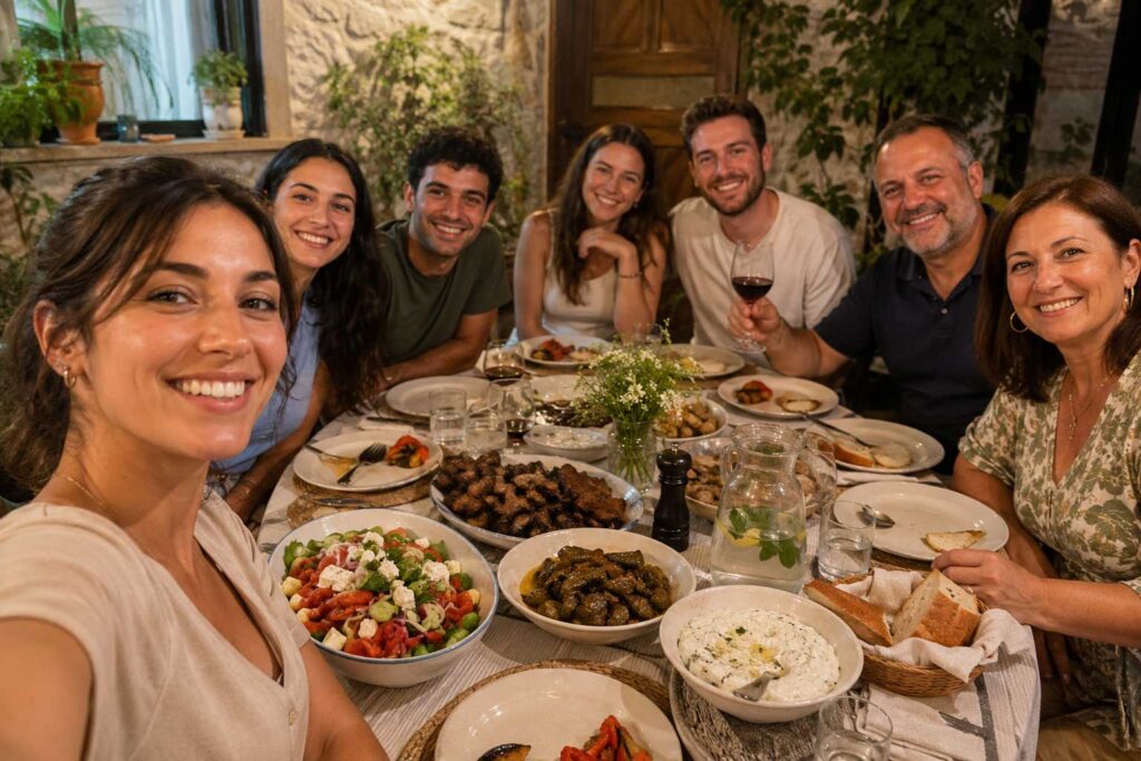 Mediterranean Balkan Foods family dinner