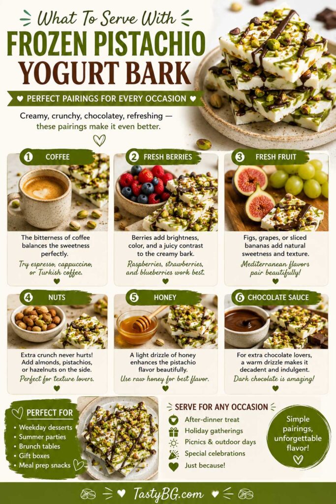 Pairing ideas for pistachio yogurt bark
