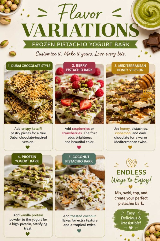 pistachio chocolate yogurt bark recipe variations