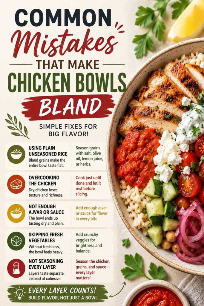 Common mistakes when making Mediterranean chicken bowl recipe