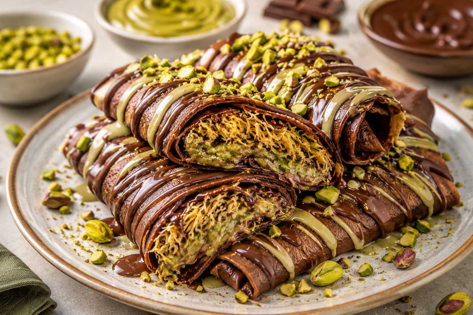 Dubai Chocolate Crepes Recipe