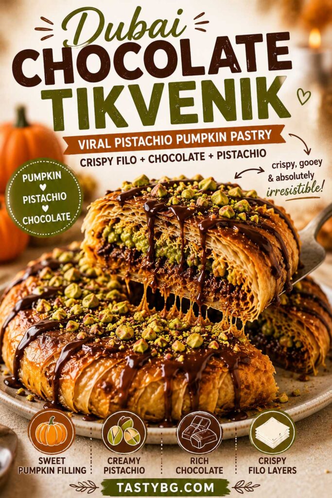 Dubai Chocolate Tikvenik Recipe pin