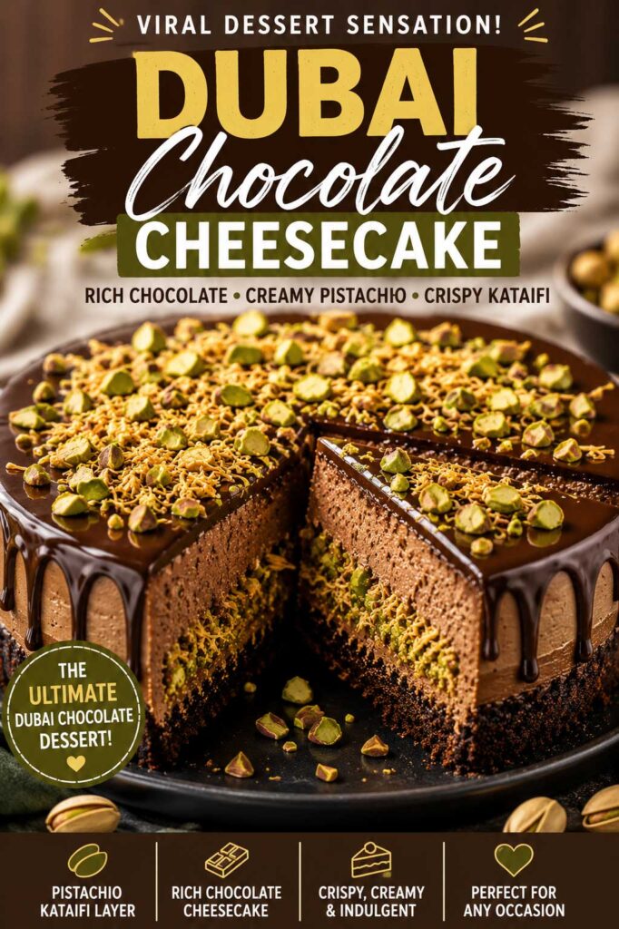 Dubai chocolate cheesecake pin