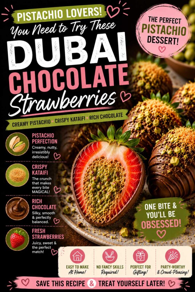 Easy Dubai Chocolate Strawberries Recipe