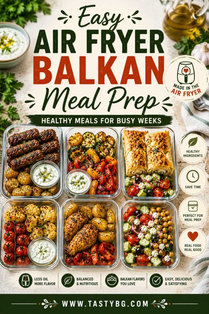 Easy air fryer Balkan meal prep