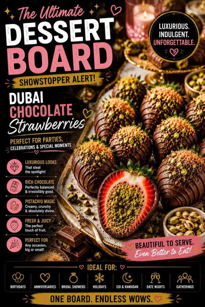 Luxurious chocolate strawberry dessert board