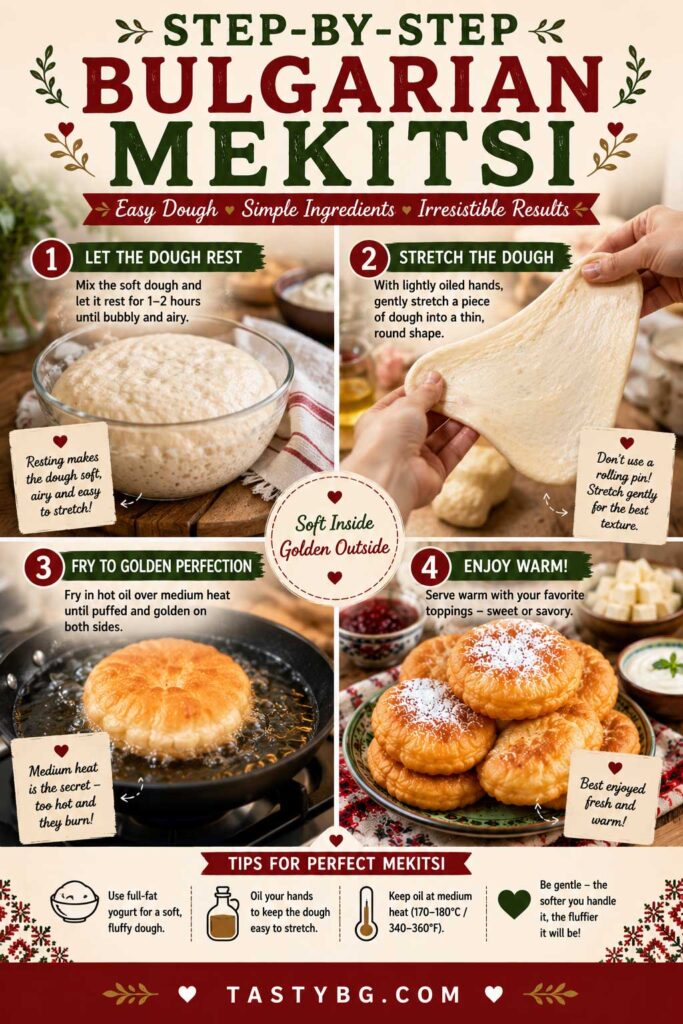 Step-by-step Bulgarian mekitsi recipe