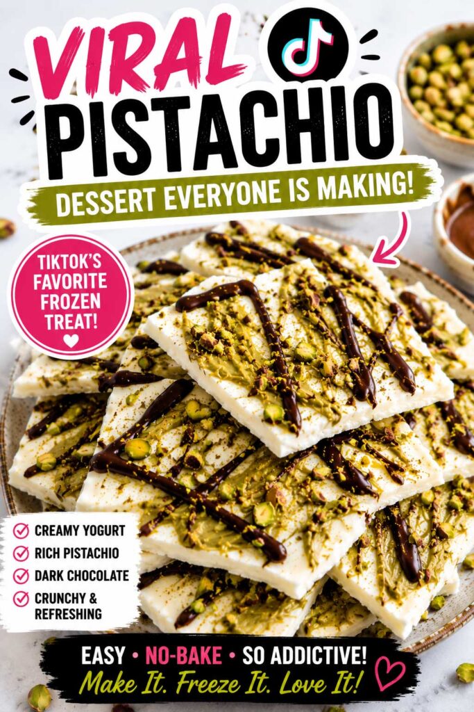 Viral Frozen pistachio yogurt bark recipe