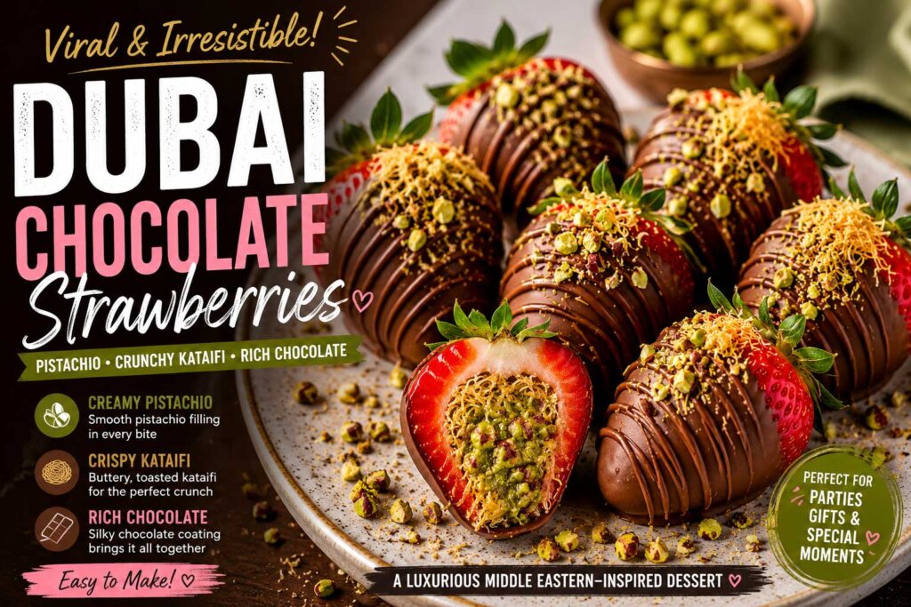 Viral chocolate pistachio strawberries recipe