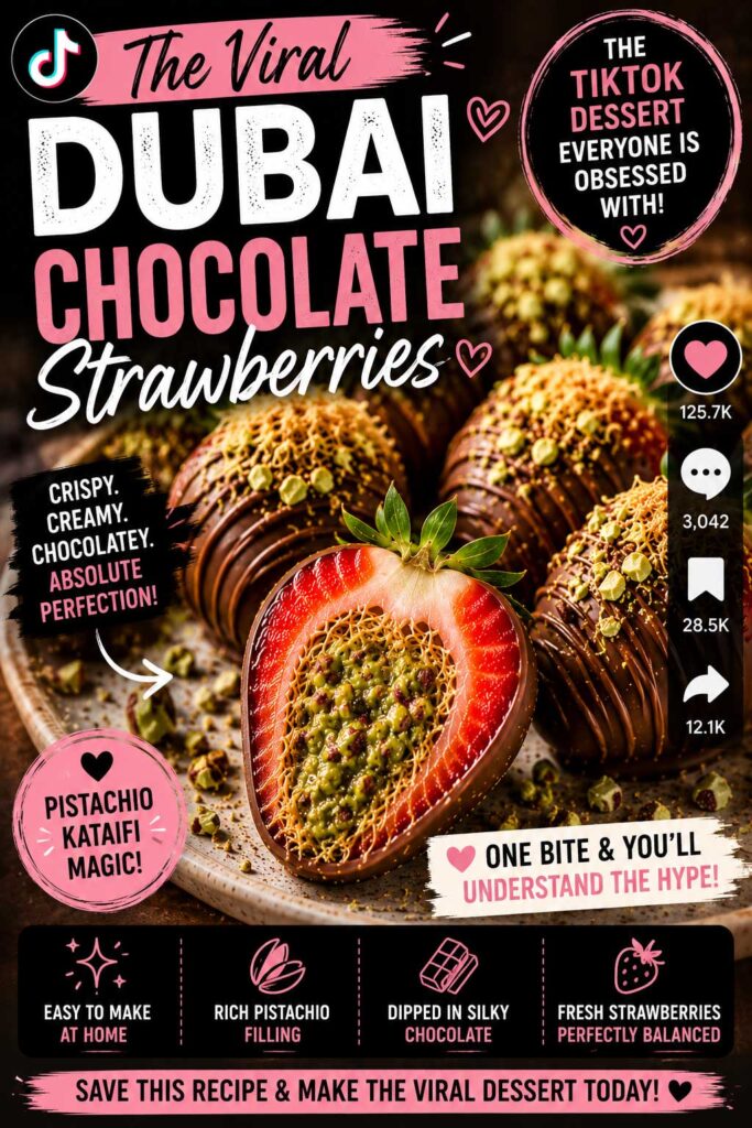 Viral pistachio chocolate strawberries recipe