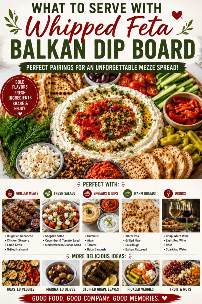 Whipped Feta Balkan Dip Board pairing