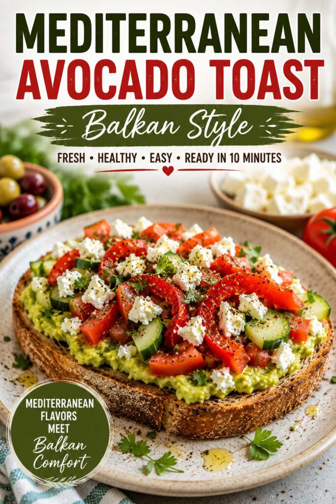 avocado toast with feta Balkan style