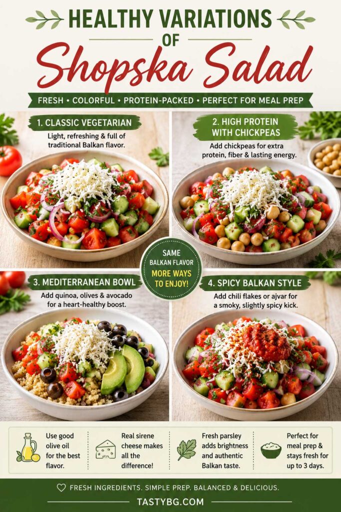 healthy variations of Bulgarian shopska salad recipes